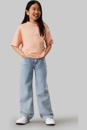 Calvin Klein Girls 100% Cotton Stitch Monogram Top