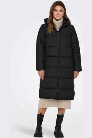 ONLY Womens Hooded Long Puffer Coat