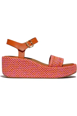 FitFlop Orange Platforms Woven Wedge Ankle Strap Sandals AU 8 (EU 39)