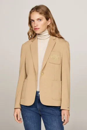 Tommy Hilfiger Womens Slim Fit Blue Heritage Crest Single Breasted Blazer