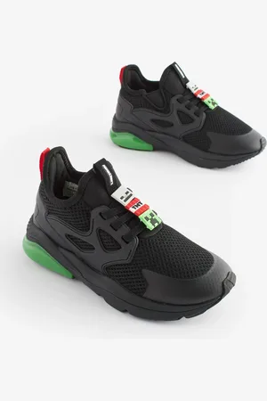 Minecraft Boys /Green Elastic Lace Trainers