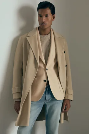 Reiss Mens Stone Charley Atelier Single-Breasted Blazer in Wool-Blend Twill