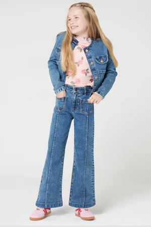 River Island Girls Girls Seam Front Pocket Flare 100% Cotton Jeans