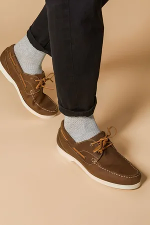 JONES BOOTMAKER Mens Parsons Leather Boat Shoes