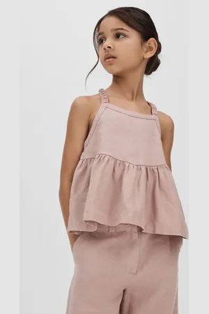 Reiss Girls Dani 4-9 yrs Linen Peplum Top