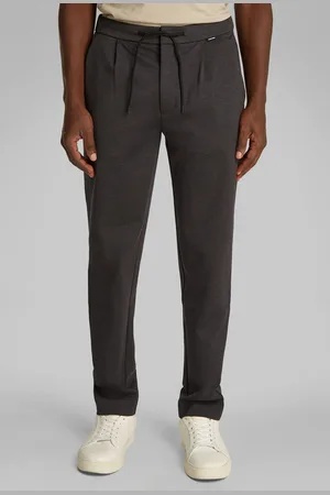 Calvin Klein Mens Tapered Knit Pleated Trousers