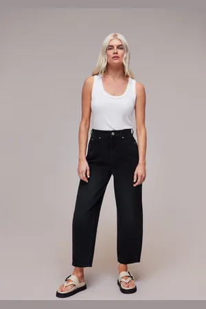 Whistles Womens Petite Authentic Barrel Leg 100% Cotton Jeans