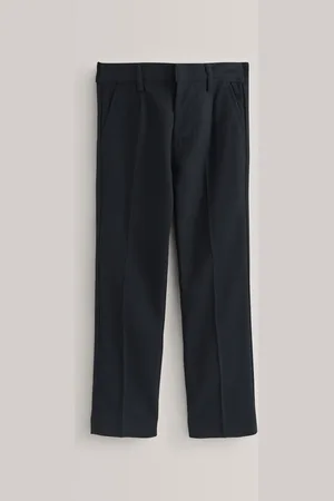 Next Boys Navy Slim Waist School Pleat Front Trousers (3-17yrs)