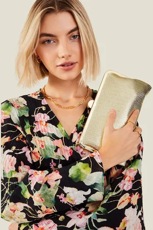 Accessorize Gold Clutch Bag One