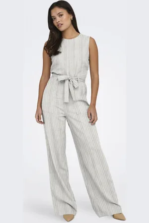 ONLY Womens Linen Blend Tie Waist Jumpsuit