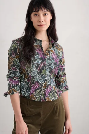 Seasalt Cornwall Womens Inked Foliage Onyx Multi Larissa Shirt