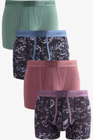 Next Mens /Purple/Green Floral 4 pack Signature A-Front Boxers