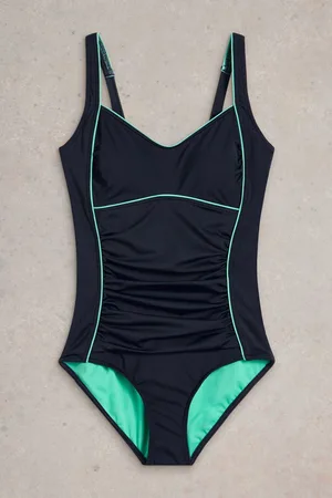 White Stuff Blue Splash Control Swimsuit AU 10