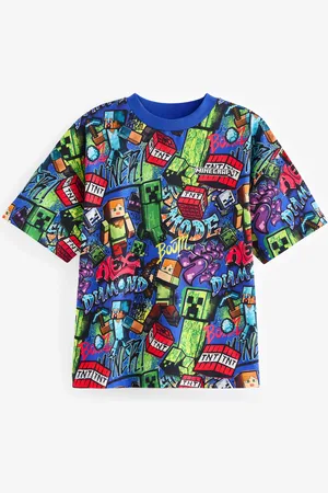 Minecraft Boys Cobalt 100% Cotton Licensed T-Shirt (3-16yrs)