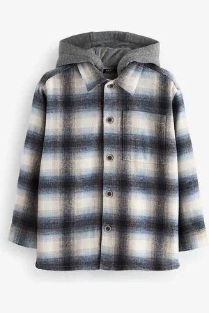 Next Boys Mono Check Hooded Overshirt (3-16yrs)