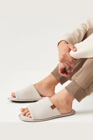 Next Mens Neutral Padded Textured Sliders