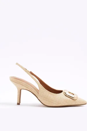 River Island Leopard Print Buckle Sling Court Shoes AU 9 (EU 40)