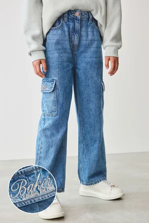 Ted Baker Girls 100% Cotton Embroidered Cargo Jeans