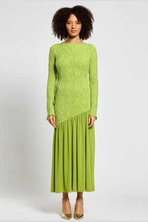 DASKA Meissa Maxi Dress With Long Sleeve And Textured Contrast Detail M