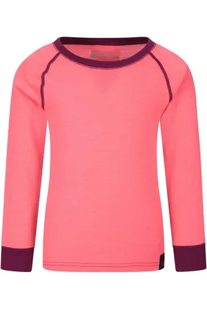 Mountain Warehouse Pink Merino II Kids Round Neck Thermal Top 13