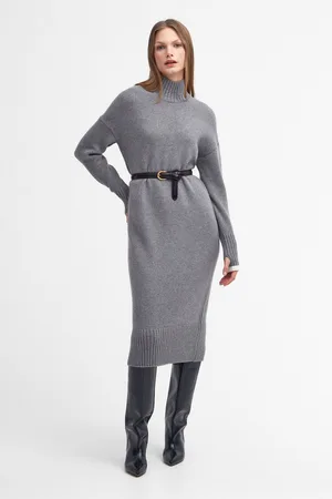 Barbour Womens 100% Cotton Winona Chunky Knitted Midi Dress