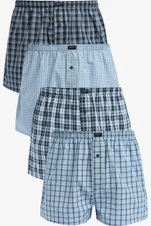 Next Mens Mixed Check 4 pack Woven Pure 100% Cotton Boxers