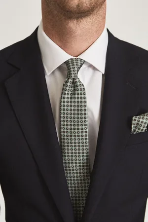 Reiss Mens Light Bampton Silk Pocket Square