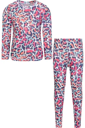 Mountain Warehouse Girls Kids Talus Printed Thermal Top And Joggers Set