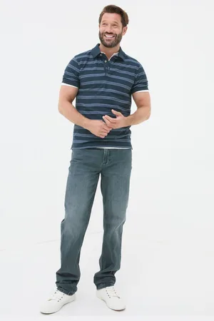 Fat Face Mens FatFace Dark Teal Blue Straight Fit Jeans