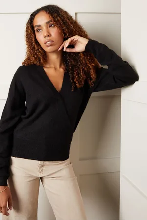 Threadbare Womens Wrap Front Knitted Jumper