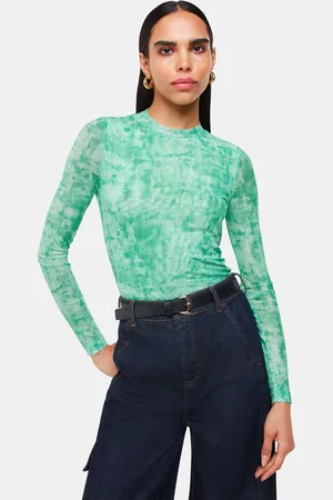Whistles Womens Brushwork Print Mesh Jersey
