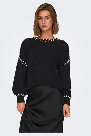 ONLY Womens Contrast Stitch Knitted Jumper