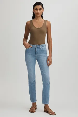 Paige Womens High Rise Straight Leg Jeans