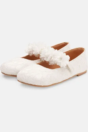 Angel & Rocket Girls Ivory Mary Jane Lace Shoes