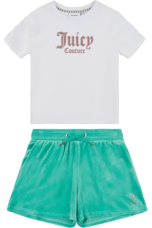 Juicy Couture Girls Girls 100% Cotton Diamanté T-Shirt and Shorts Set