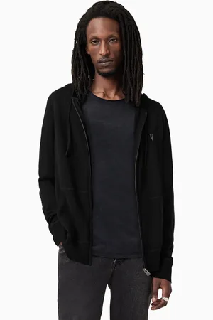 AllSaints Mens Allsaints Mode Merino Zip Hoodie
