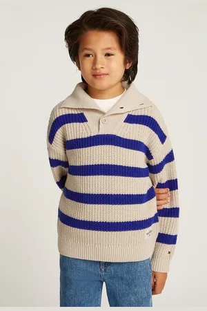 Tommy Hilfiger Blue Stripe Mock Neck Jumper 10 Years (140cm)