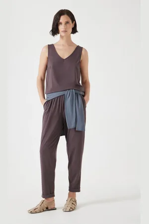 Hush Puppies Brown Cropped Jersey Jumpsuit XL
