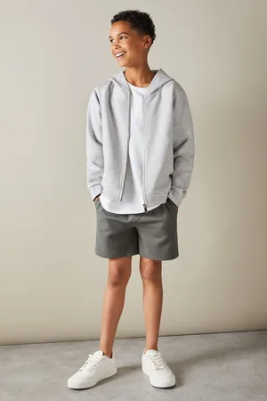 Reiss Boys Melange Vark 3-9 yrs Cotton Blend Textured Zip-Front Hoodie