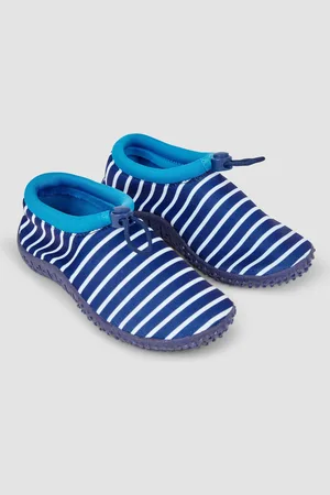 JoJo Maman Bébé Girls Navy Stripe Print Beach & Swim Shoes