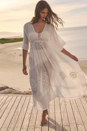 Next Womens Embroidered Maxi 100% Cotton Kaftan