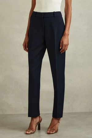 Reiss Womens Navy Gabi Petite Slim Fit Suit Trousers