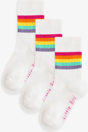 Little Bird Boys Pastel Rainbow Stripe Tube Socks 3 Pack