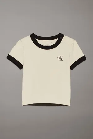 Calvin Klein Boys Cream Ringer Short Sleeved T-Shirt