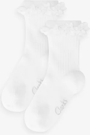 Clarks Girls Girls Ankle School Socks 2 Pack