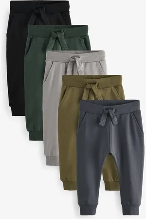 Next Boys /Black/Green Joggers 5 Pack (3mths-7yrs)