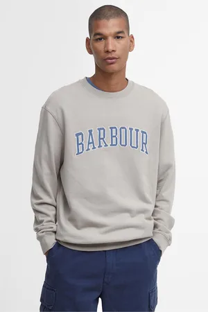 Barbour Mens Khaki Skipton Relaxed Fit Varsity Logo Sweatshirt