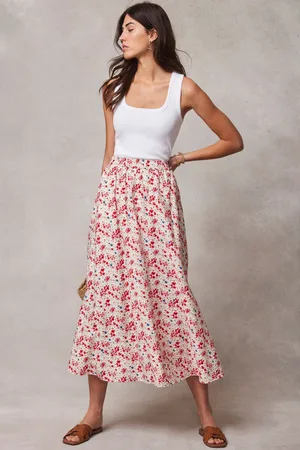 mint&berry Womens Floral Print Maxi Skirt