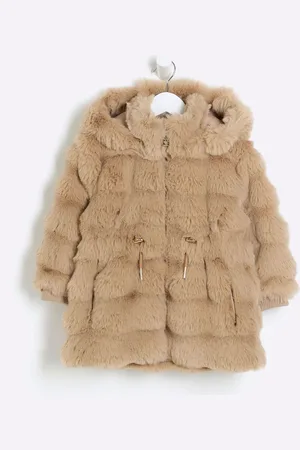 River Island Girls Girls Toffee Bobble Faux Fur Coat