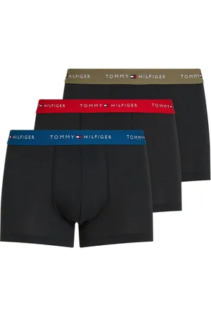 Tommy Hilfiger Black Signature Essential Waistband Trunks 3 Pack XL
